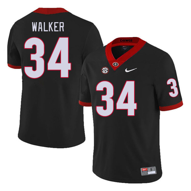 #34 Herschel Walker Georgia Bulldogs Jerseys Football Stitched-Retro Black